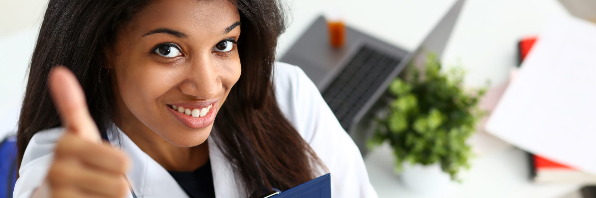 Female black doctor show OK or approval